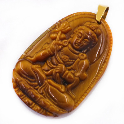 Mặt dây chuyền Đại Thế Chí Bồ Tát đá mắt hổ 3.8cm