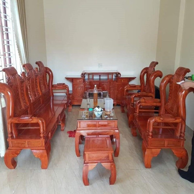 Bộ Bàn Ghế Tần Thủy Hoàng Gỗ Hương Đá