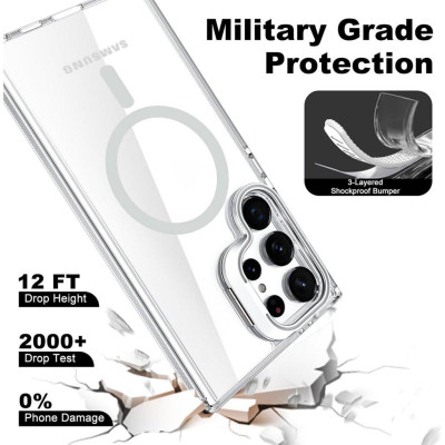 Ốp Lưng Trong cho Samsung Galaxy S25 Ultra Suốt Kiêm Giá Đỡ Raigor Inverse Rita Case Hỗ Trợ Sạc Không Dây Magnetic Viền Chống Sốc - Hàng chính hãng