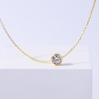 Dây chuyền bạc chấu bao đính 1 viên đá Cz Gix Jewel DC18