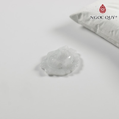 Mặt dây chuyền hoa mẫu đơn đá cẩm thạch type A 22x22mm mệnh hỏa mộc - Ngọc Quý Gemstones