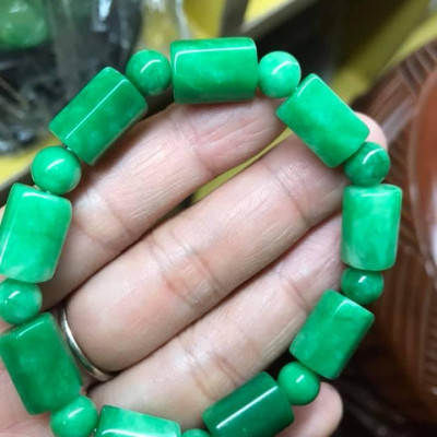 VÒNG KIỂU ĐÁ CẨM THẠCH ĐOẠN 10mm phối Bi NỮ MỘC HOẢ