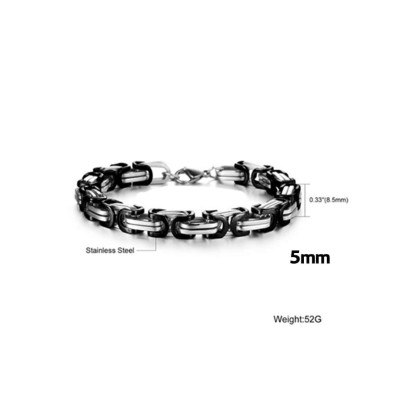 Vòng tay Lắc tay nam titan cao cấp đẹp inox thép không gỉ kiểu ziczac vuông trangsucpt 5mm PTLTNA82