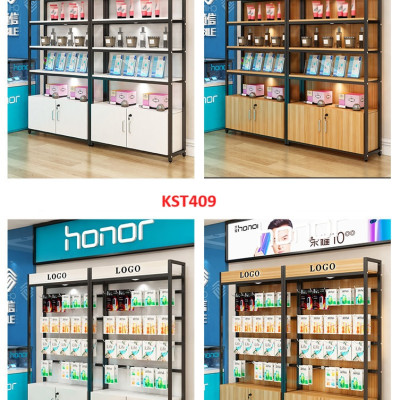 Kệ trưng bày sản phẩm, hàng hóa , kệ trang trí khung sắt mặt gỗ KST409 - Nội thất lắp ráp Viễn Đông Adv