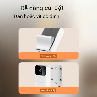 Chuông Cửa Camera WiFi Thông Minh Báo Video, Hình Ảnh Qua App - Bản Cao Cấp Mẫu Mới, ĐÈN TRANG TRÍ , ĐỒNG HỒ TREO TƯỜNG