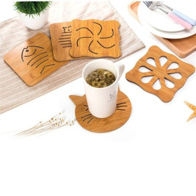 Tấm Lót Nồi Cách Nhiệt Bằng Gỗ Tre Nhiều Hình Ngộ Nghĩnh Kích Thước 14,8 x 14,8cm -  Hàng Chính Hãng MINIIN