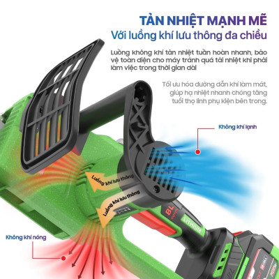 MÁY CƯA XÍCH PIN 21V 12 INCH AKUZA CX12 (GỒM 2 PIN, 1 SẠC) - HÀNG CHÍNH HÃNG