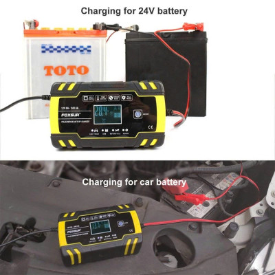 Hàng Nhật - Sạc Ắc Quy Foxsur Thế Hệ Mới 12V 24V – Tự Ngắt, Khử Sunfat, Phục Hồi Ắc Quy Siêu Hiệu Quả , đèn ốp trần