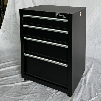 Tủ dụng cụ CSPS 61cm - 04 hộc kéo màu đen chân tăng chỉnh (tay cầm trắng)