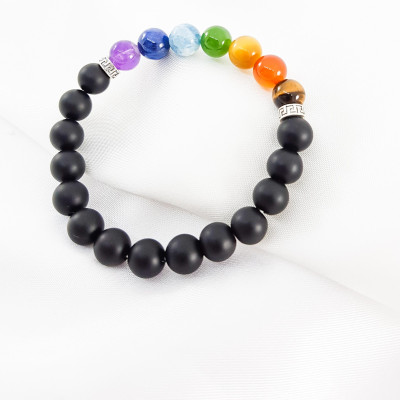 Vòng tay YOGA đá nham thạch mix đá nhiều màu LAT.129