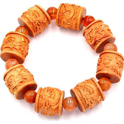 Vòng tay chuỗi trụ rồng gỗ hoàng đàn TRVTM1