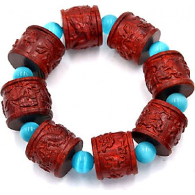 Vòng tay chuỗi hạt rồng gỗ trắc đỏ TRDTM2