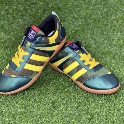 Giày Đá Banh Futsal Màu Lính Mới Đã May Toàn Bộ Đế New