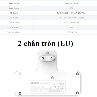 Ổ cắm đa năng 2500W hỗ trợ sạc nhanh QC18W PD20W LDNIO SC2311 _ Hàng chính hãng