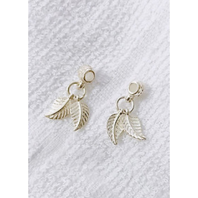 Combo 2 cái charm bạc hình 2 chiếc lá treo - Ngọc Quý Gemstones