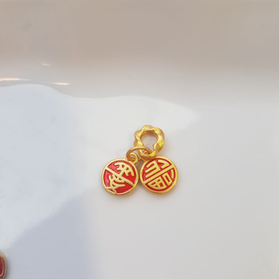 Phụ Kiện Nữ Charm vòng đeo tay xinh  Hình 2 đồng tròn đỏ kiểu may mắn các chị em phối vào vòng tay của mình ạ  Size đồng tròn kiểu size ngang 10mm x dầy 2mm ạ