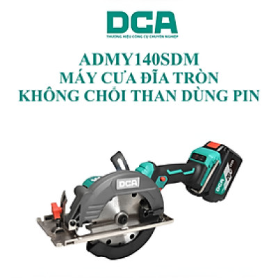 MÁY CƯA ĐĨA TRÒN KHÔNG CHỔI THAN DÙNG PIN 20VMAX/2AH*1 SẠC 2A DCA ADMY140SDM - HÀNG CHÍNH HÃNG