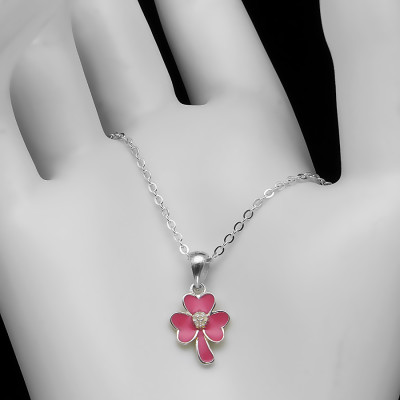 Dây Và Mặt Dây Chuyền Bạc Hiểu Minh DMD025H cỏ 3 lá