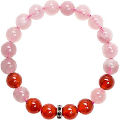 Vòng Tay Thạch Anh Hồng Mix Mã Não Đỏ 8mm Ngọc Quý Gemstones VT148