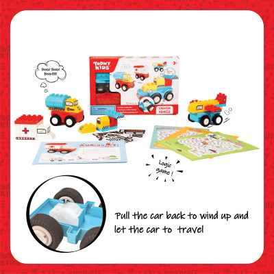 Đồ Chơi Bộ Xe Hơi Lắp Ráp Sáng Tạo Theo Chủ Đề TOONYKIDS - Creator Vehicle TN00322 [Tặng Kèm Sticker]