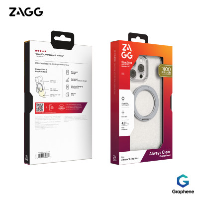 Ốp lưng ZAGG Snap RKS Clear dành cho iPhone 16 Pro/16 Promax, chống sốc lên đến 4m - Hàng chính hãng