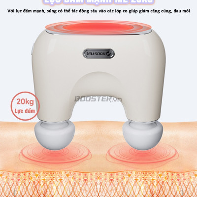 Máy massage cầm tay 2 đầu Booster mini KK, lực đấm mạnh, thiết kế nhỏ gọn sang trọng 3 tốc độ, 3 bộ đầu massage thư giãn