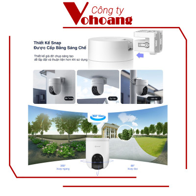 Camera Ezviz H8C Pro 3MP Ngoài Trời Rõ Nét, WiFi Xoay 360 Độ, Có Màu Ban Đêm, Đàm Thoại 2 Chiều, Chống Nước - Hàng Chính Hãng