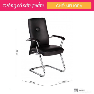 Ghế phòng họp chân quỳ inox bọc da SMLIFE Meliora
