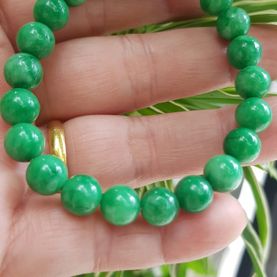 Vòng tay chuỗi đá cẩm thạch xanh ngọc tươi size nhỏ 8mm 22 hạt Màu xanh lá tươi nữ mệnh mộc hỏa thủy đeo may mắn tốt  sức khỏe công việc hanh thông hy vọng tốt đẹp Món quà tặng ý nghĩa cho chính mình & người thân ạ