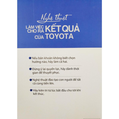 Sách - Nghệ Thuật Làm Việc Cho Ra Kết Quả Của Toyota - NXB Phụ Nữ