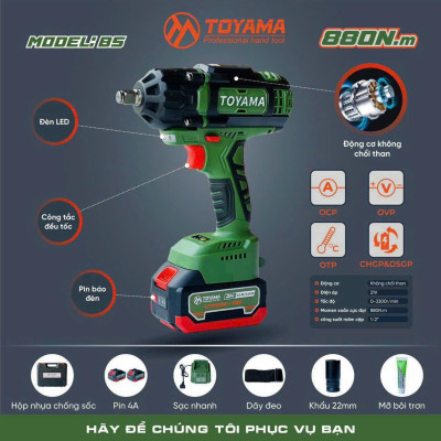 MÁY VẶN BULONG DÙNG PIN 21V TOYAMA B5 - HÀNG CHÍNH HÃNG