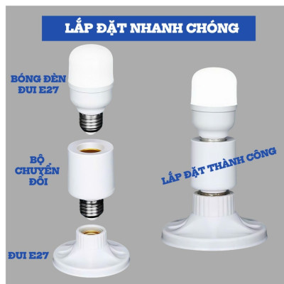 Đui Đèn Thông Minh E27 - Điều Khiển Từ Xa, Hẹn Giờ Tắt Đèn, Kèm Remote điều khiển từ xa