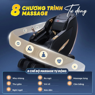 Ghế Massage Lifesport LS-366,Ghế Massage Công Nghệ Dò Hiện Đại Xác Định Vị Trí Huyệt Đạo Cần Massage Với 8 Chế Độ