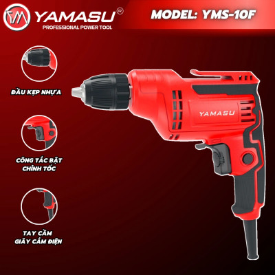 MÁY KHOAN BẮT VÍT  500W 10MM  YMS-10F  YAMASU - HÀNG CHÍNH HÃNG
