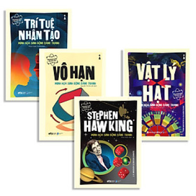 Combo Sách Dẫn Nhập Ngắn Về Khoa Học - Minh Họa Sinh Động Bằng Tranh : STEPHEN HAWKING + TRÍ TUỆ NHÂN TẠO + VÔ HẠN + VẬT LÝ HẠT