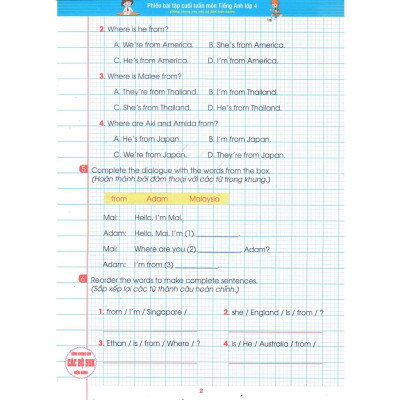 Sách - Phiếu Bài Tập Cuối Tuần Môn Tiếng Anh Lớp 4 (Dùng Chung Cho Các Bộ SGK Hiện Hành) - HA