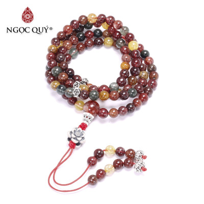 Chuỗi 108 hạt đá thạch anh tóc tam tài - Ngọc Quý Gemstones