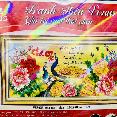 Tranh thêu kín Cha mẹ VS8035, kích thước 110 x 50 cm