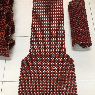 Đệm lót hạt gỗ tựa lưng massage lót ghế xe ô tô gỗ Nhãn tự nhiên