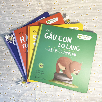 Sách - Combo 4 cuốn truyện cảm xúc: Khi Cú con sợ hãi, Khi Gấu con lo lắng, Khi Hà Mã tức giận, Khi Sư Tử nhút nhát