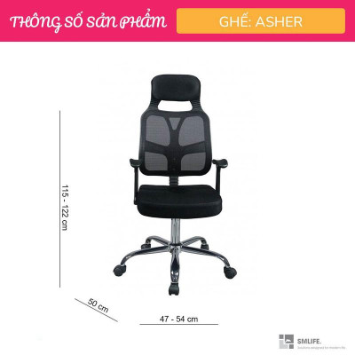 Ghế trưởng phòng lưng cao có tựa đầu SMLIFE Asher