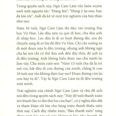 Hãy Để Tuổi Thanh Xuân Trở Thành Lần Ra Đời Thứ Hai