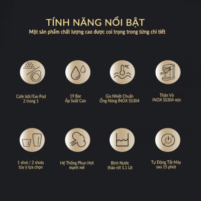 Máy pha cà phê espresso bán tự động thương hiệu Mỹ HiBREW H11 - Hàng Nhập Khẩu