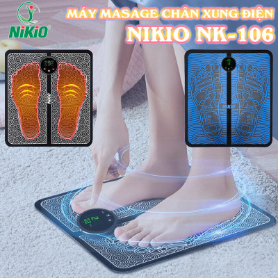 Thảm massage bàn chân xung điện Nikio NK-106 có 12 chế độ, 19 cường độ matxa, thúc đẩy lưu thông máu, giảm tê bì và đau mỏi chân hiệu quả