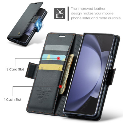 Bao Da Dạng Ví Caseme Cho Samsung Galaxy Z Fold5 – Chống Trộm Thẻ RFID, Nắp Gập Nam Châm, Khe Cắm Thẻ & Tiền, Giá Đỡ Xem Video - Hàng Nhập Khẩu