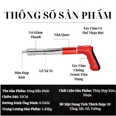 SIÊU CẤP VỚI MÁY BẮN ĐINH BÊ TÔNG THÔNG MINH KHÔNG CẦN ĐIỆN TẶNG KÈM THEO 100 ĐINH HÀNG LOẠI 1
