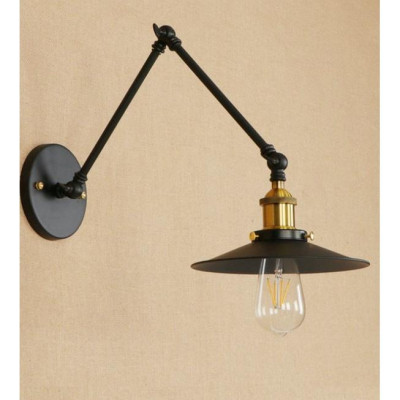 Đèn tường - đèn gắn tường chao sắt thân gấp TU206 kèm bóng LED edision ST64