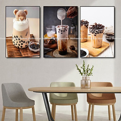 (HCM) Tranh trà sữa ,tranh treo tường trang trí quán trà sữa,cà phê kèm đinh treo