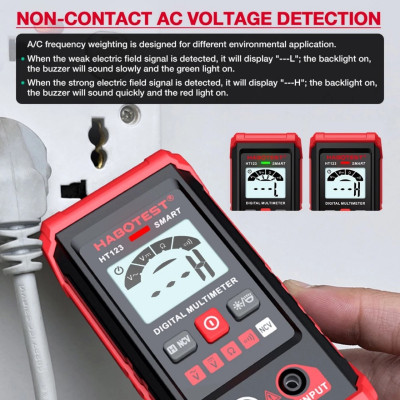 HÀNG NHẬT - Đồng Hồ Vạn Năng Kỹ Thuật Số Mini HT123 - Đjo Điện Áp AC/DC, Tự Động, ĐÔNG HỒ TREO TƯỜNG