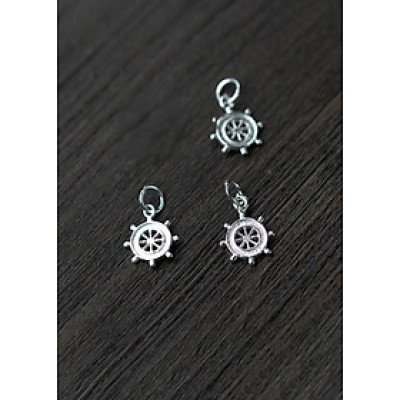 Combo 3 cái charm bạc hình bánh lái mặt treo 2 - Ngọc Quý Gemstones